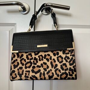 Dune London Cheetah & Black/ Red Leather Hand or Cross Body Purse *New*